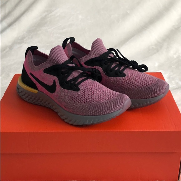 Nike Other - Nike Epic React Flyknit Plum Dust Black Pink Grey